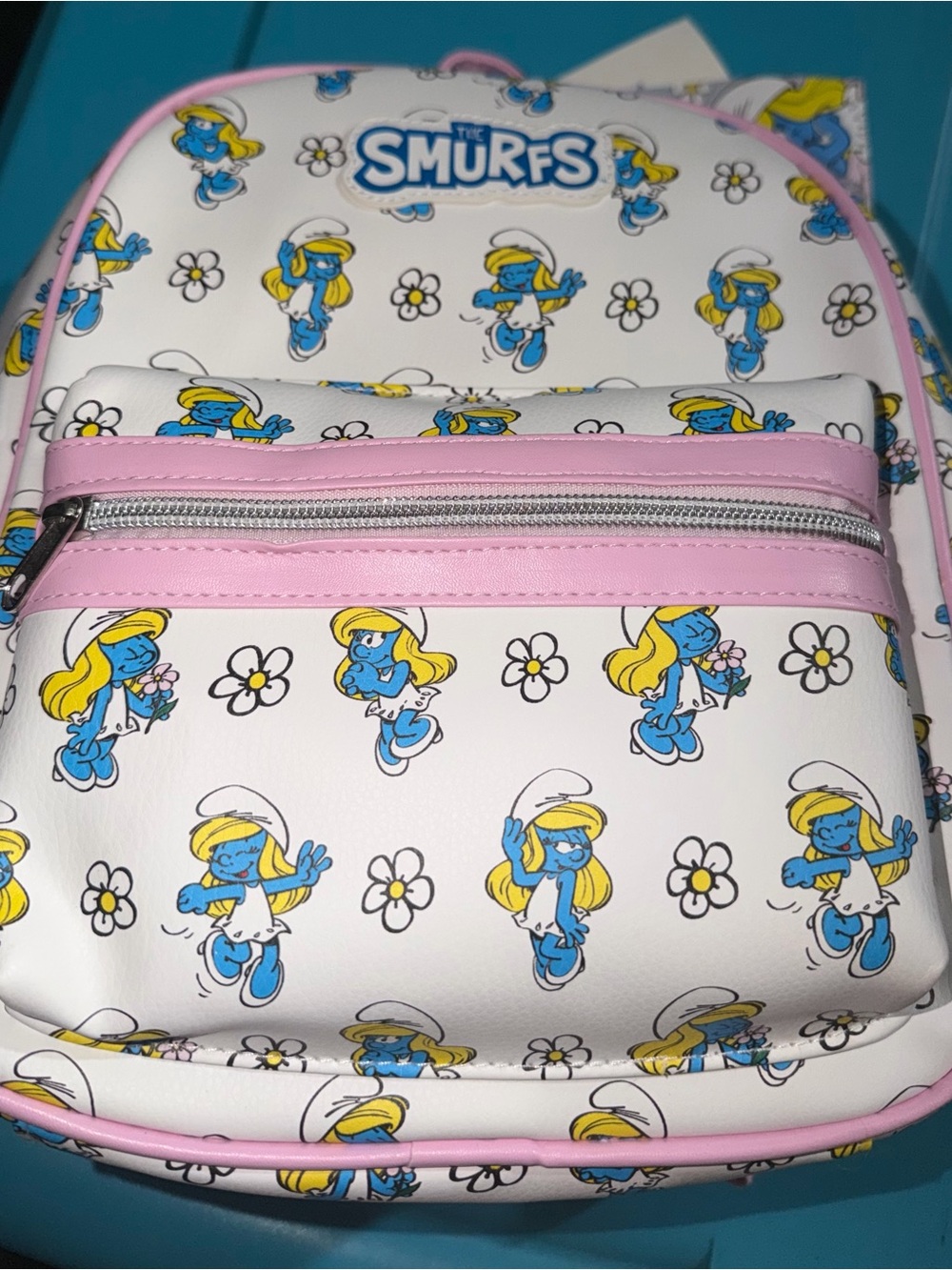 The Smurfs Girls' White & Pink Character Backpack - Smurfette Print
